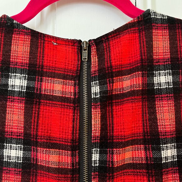 red plaid sleeveless midi dress - Picture 12 of 12